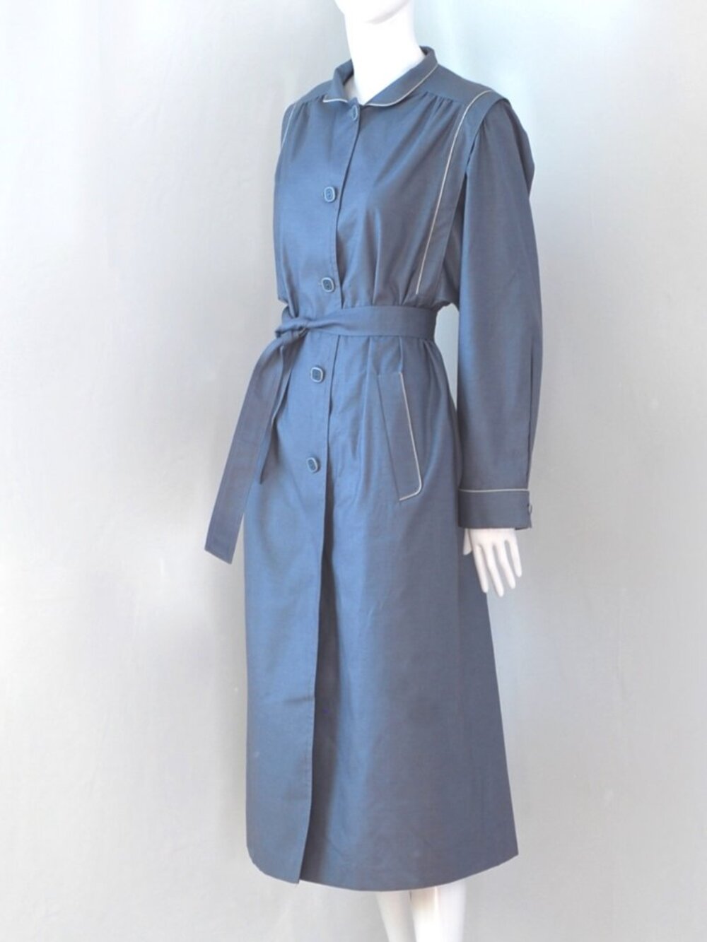 Claude Havrey 1970's Powder Blue Trench Coat - France